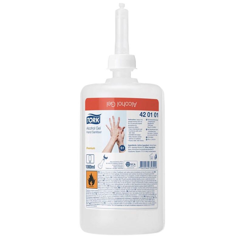 Tork Premium, S1, Alcogel Hånddesinfektion, 1000 m