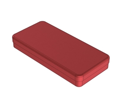 Aluminiumsæske M. Låg, Rød