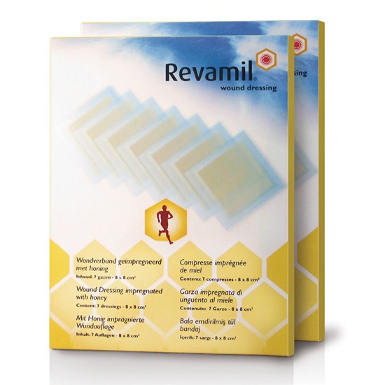 Revamil, Medicinsk Honning, Netforbinding, 5 x 5 cm, 10 stk, Steril