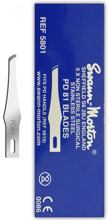 Swann-Morton, Beaver negleblade, PD 81, 5 stk.