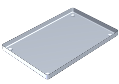 Aluminiumsbakke til instrumenter, 28x18 cm