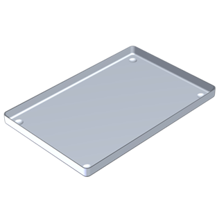 Aluminiumsbakke til instrumenter, 28x18 cm