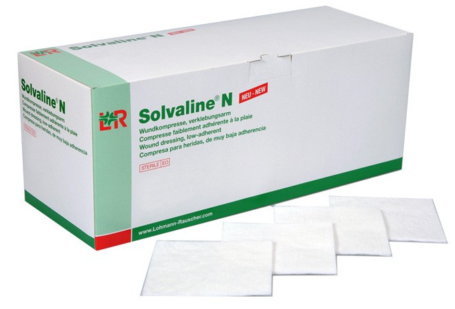 Solvaline N, kompres, 5 x 5 cm, Steril, 100 stk.