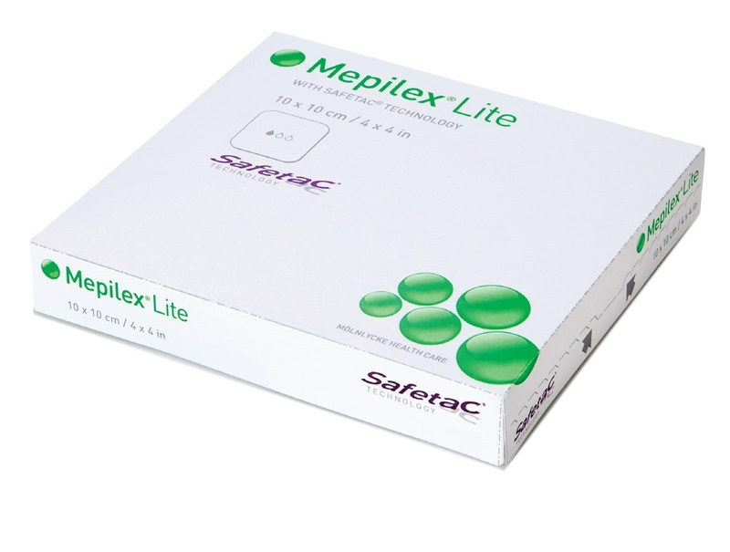 Mepilex Lite, Skumbandage, 10 x 10 cm, Steril, 5 s