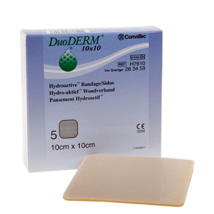 DuoDerm Standard, sårbandage, 10 x 10 cm, Steril, 5 stk. 