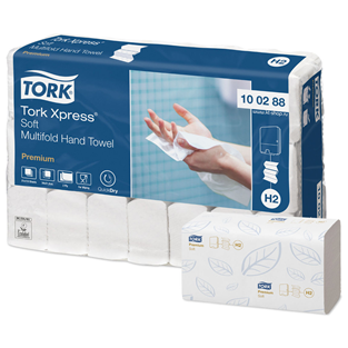 Tork Premium, H2, Håndklædeark, Xpress, Soft, 2 lag,  21 pk.