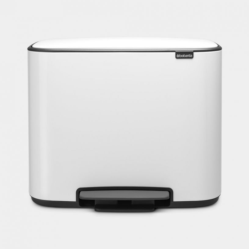 Brabantia, Pedalspand med 3 rum, hvid, m/soft clos