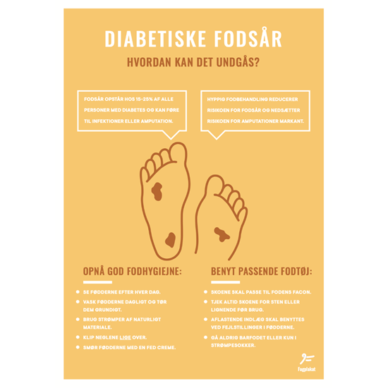 Fagplakat, Diabetiske fodsår, 50x70 cm.