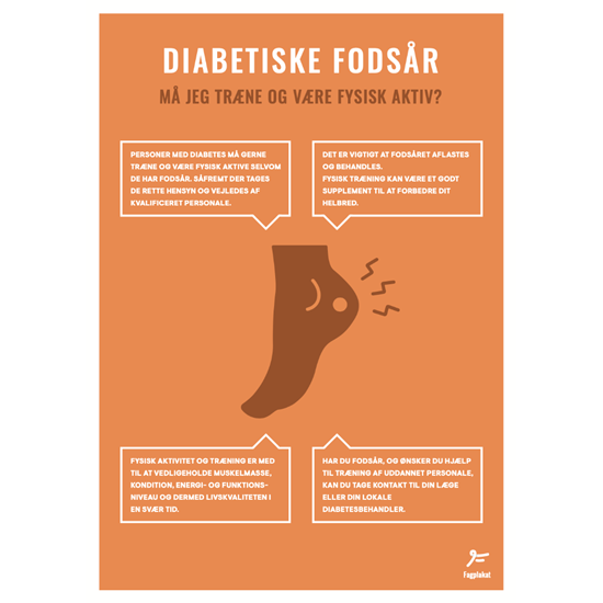 Fagplakat, Diabetiske fodsår, træne/fysisk, 50x70 cm.