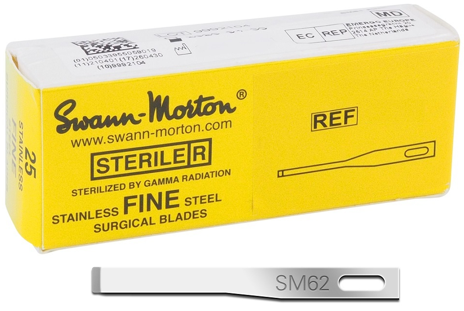 Swann-Morton, Negleblade, Mini, Nr. 62, steril, 25 stk.