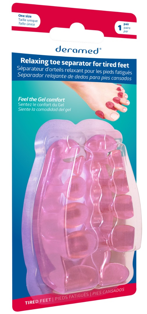 Deramed, Tå adskiller, alle tæer, One size, pink, 1 par