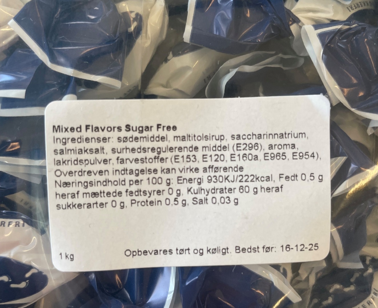 Bolcher sukkerfri, 1 kg. 