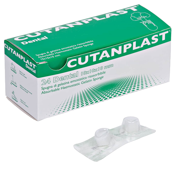 Cutanplast, hæmostatisk gelatine, steril, 1x1x1 cm. 24 stk.