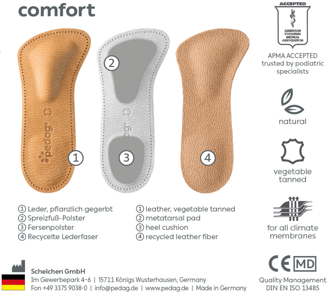 Pedag forfodsindlæg, Comfort