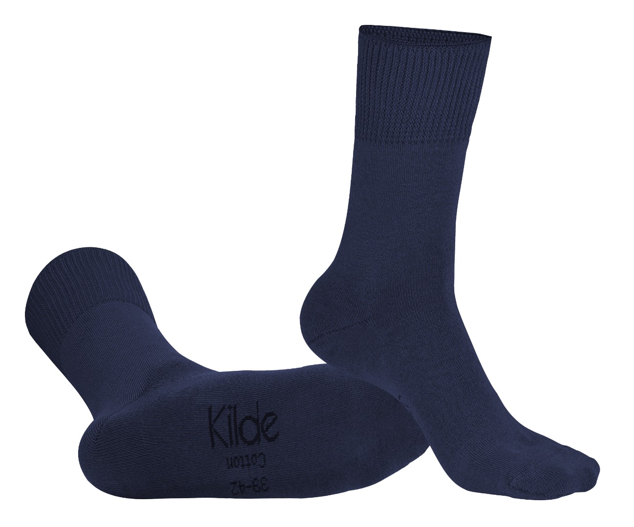 Kilde, Comfort & Diabetes strømper, bomuld, marine blå