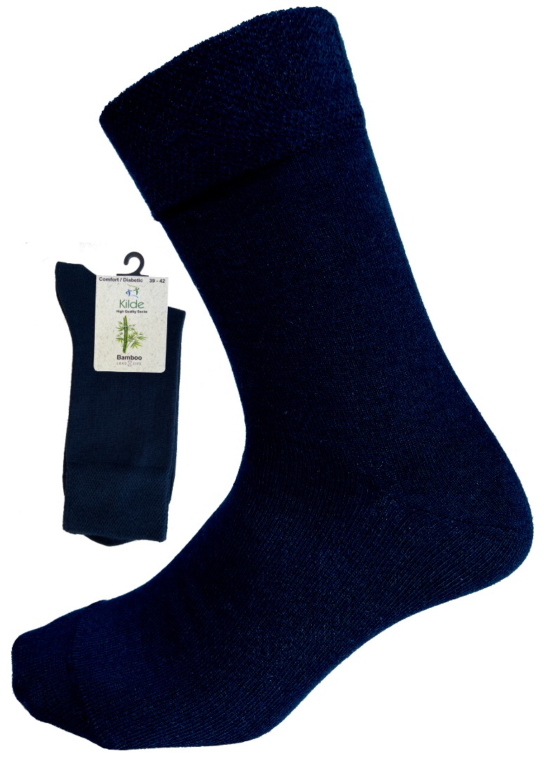 Kilde, Comfort & Diabetes strømper, Bambus, marine blå