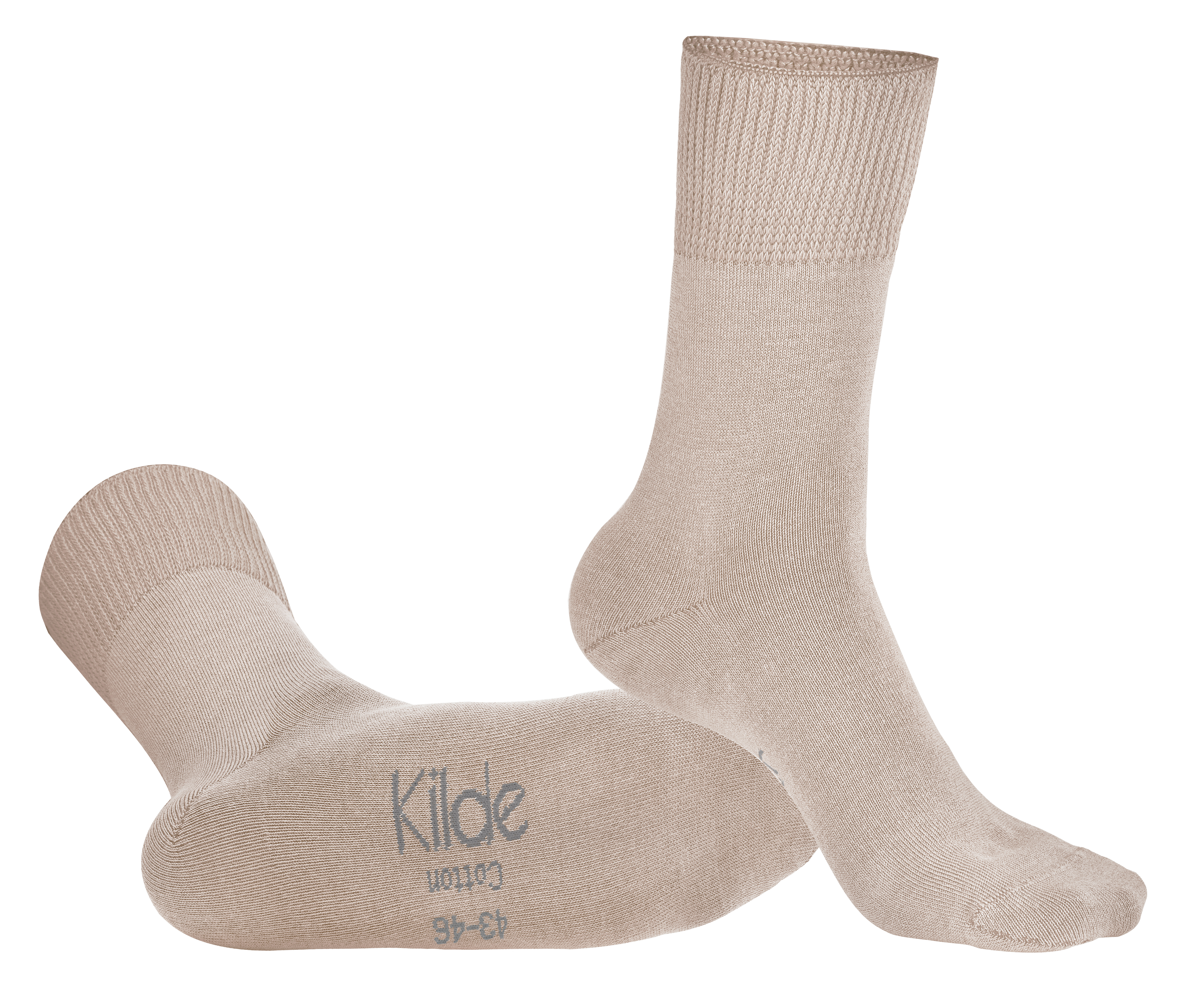 Kilde, Comfort & Diabetes strømper, bomuld, beige