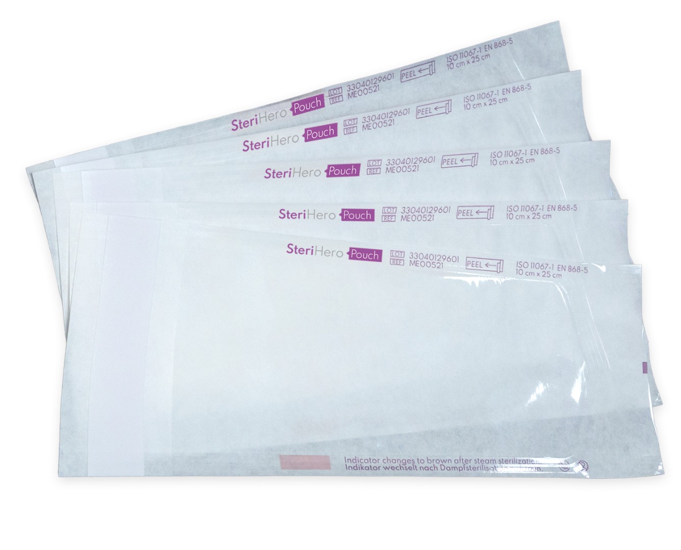 Melag, SteriHero, Autoklaveposer m/selvklæb, 10 x 25 cm, 250 stk.