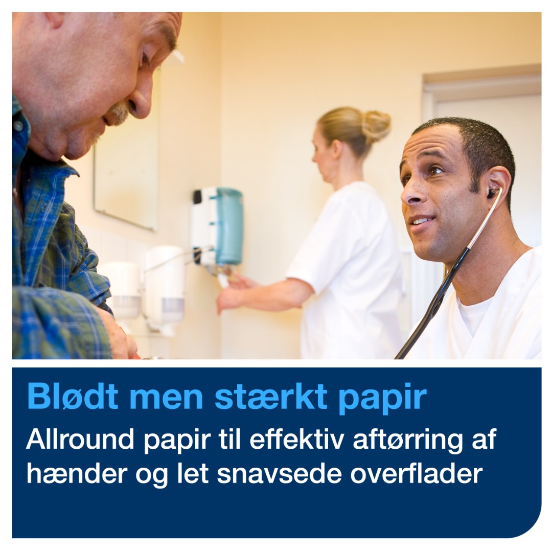 Tork M1, Aftørringspapir, 120m, Hvid, 1 lag, 11 ruller