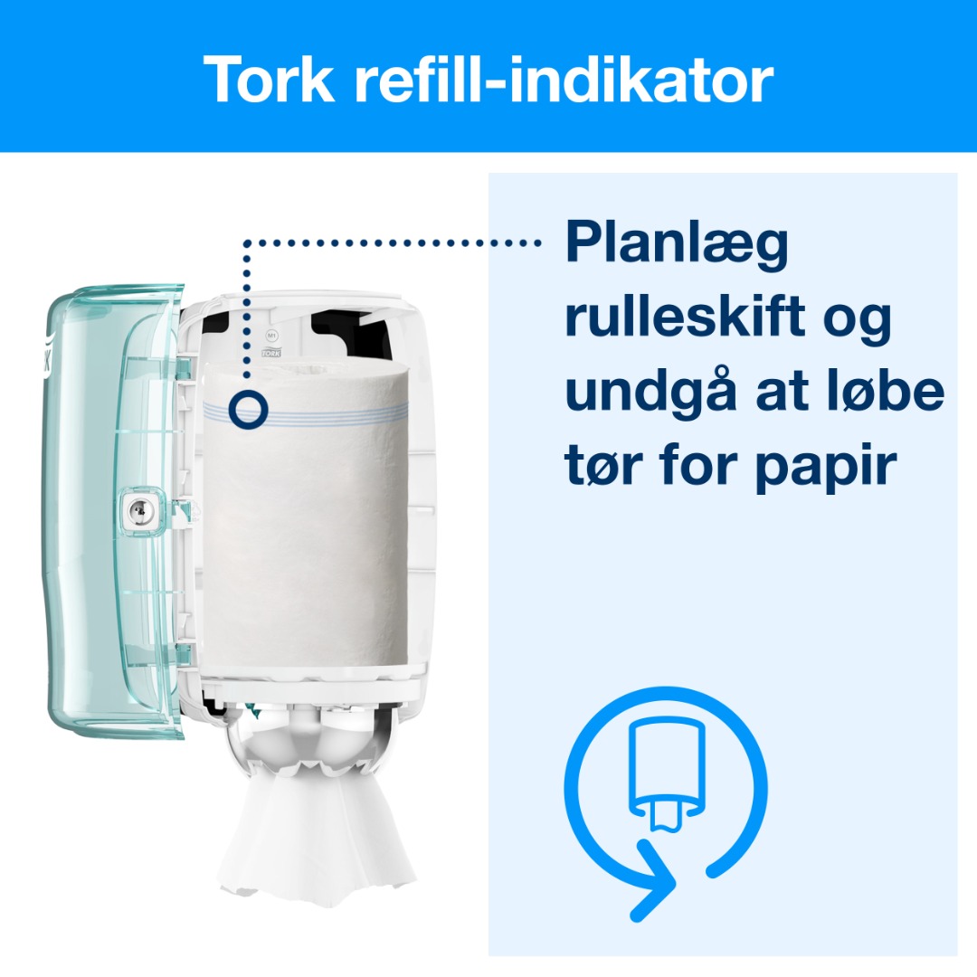 Tork M1, Aftørringspapir, 120m, Hvid, 1 lag, 11 ruller