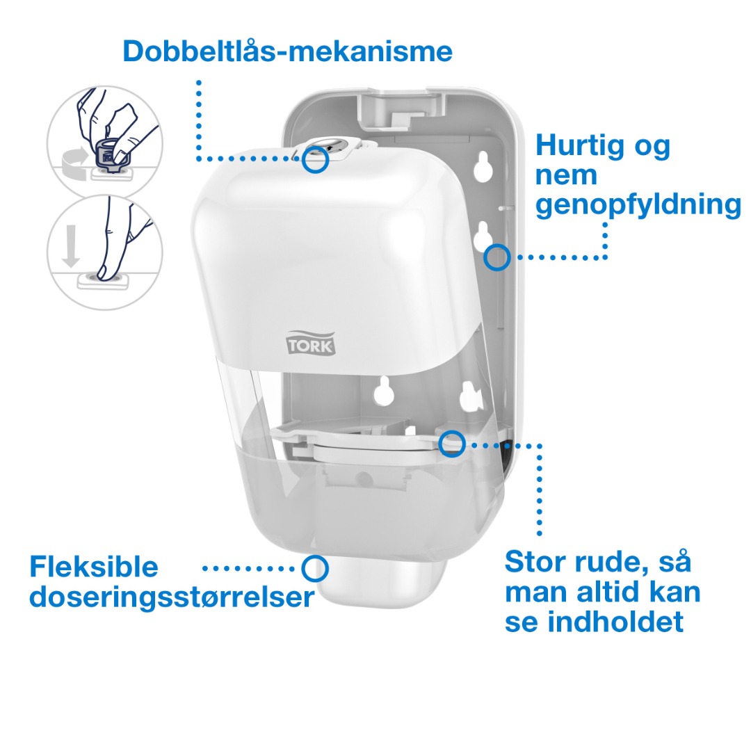Tork, S5, Sæbedispenser, hvid