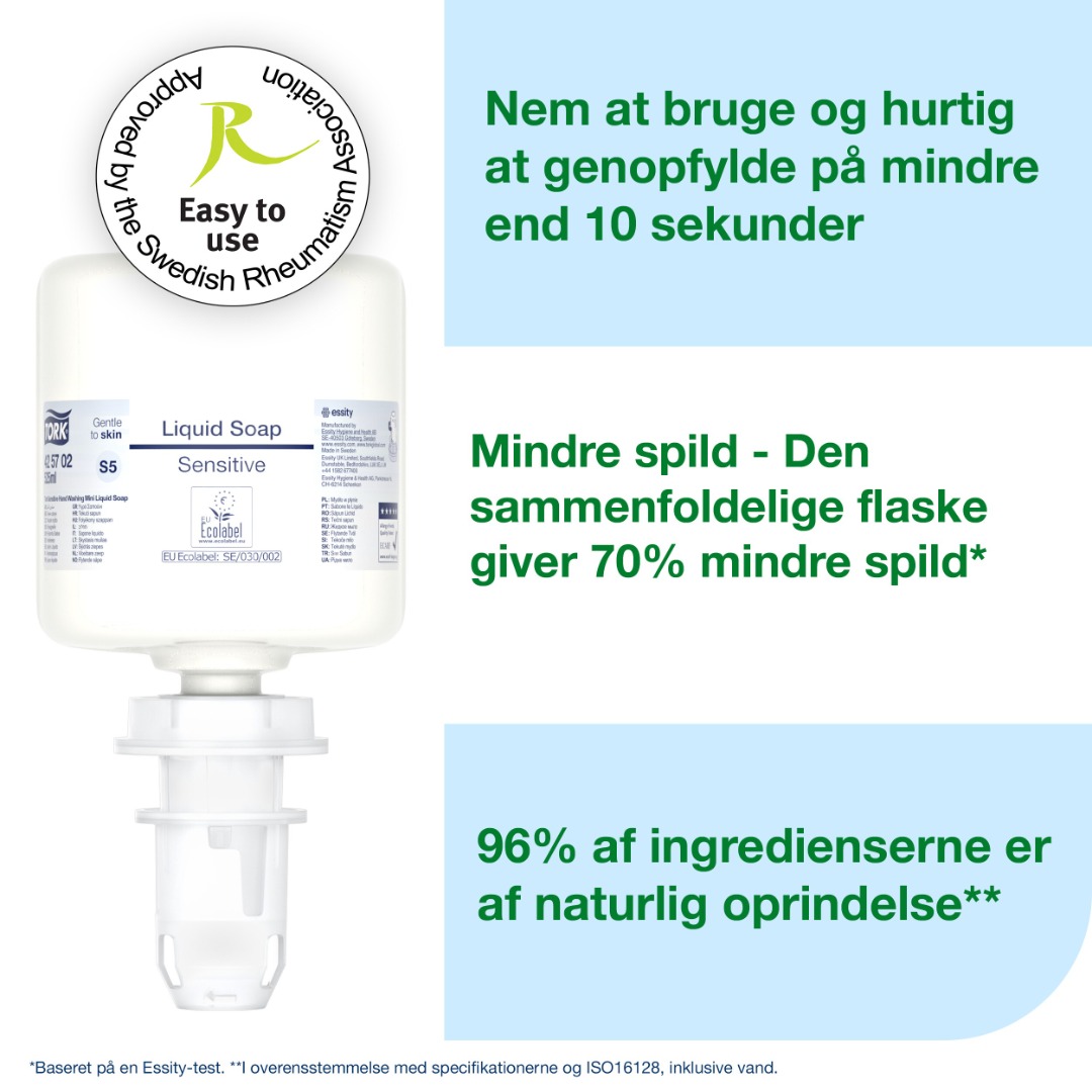 Tork, S5, Flydende Sæbe Sensitiv, 525 ml.