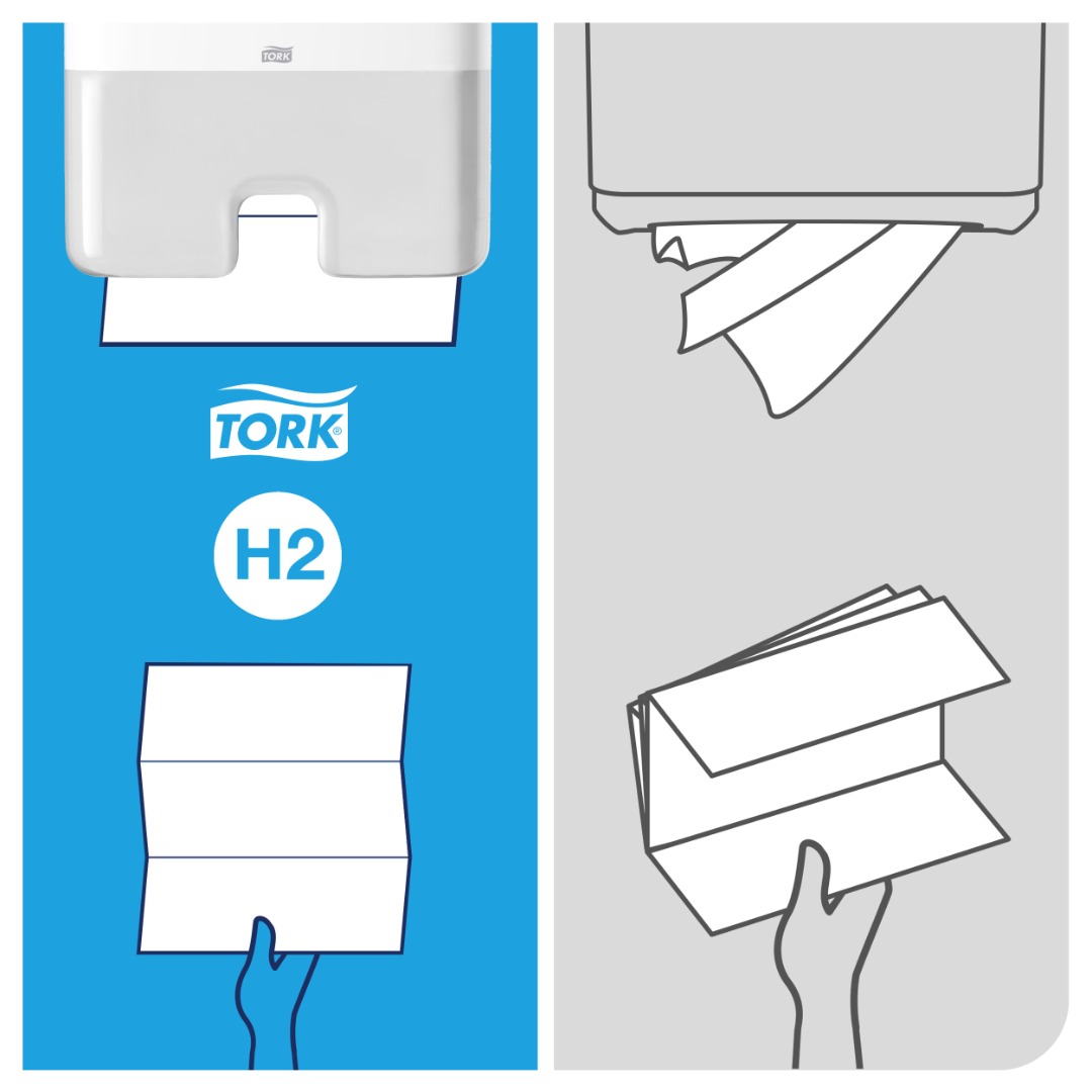 Tork Universal, H2, Håndklædeark, Xpress, 2 lag, 21 pk.