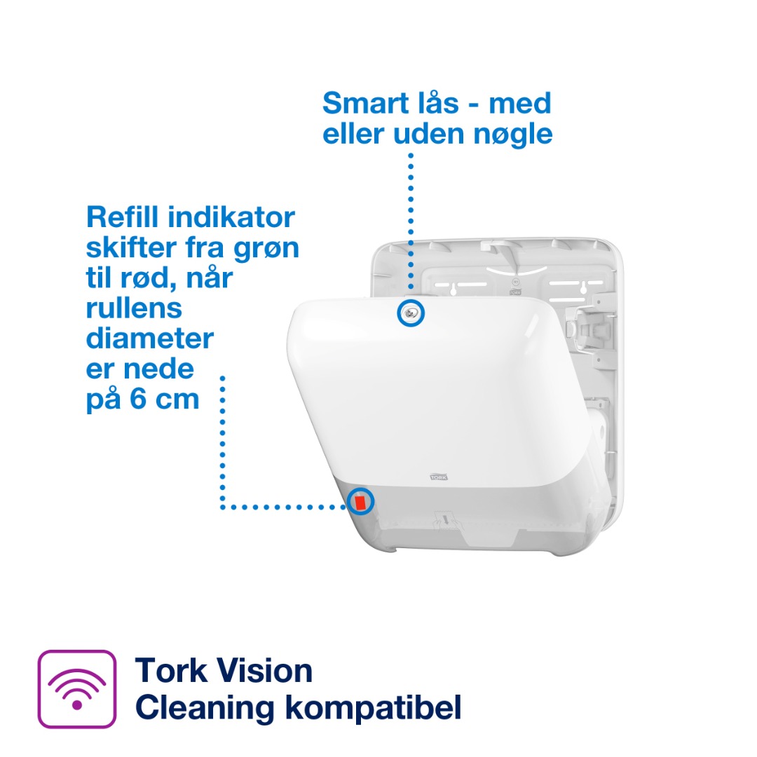 Tork H1, Håndklæderulle Dispenser, Matic, Hvid
