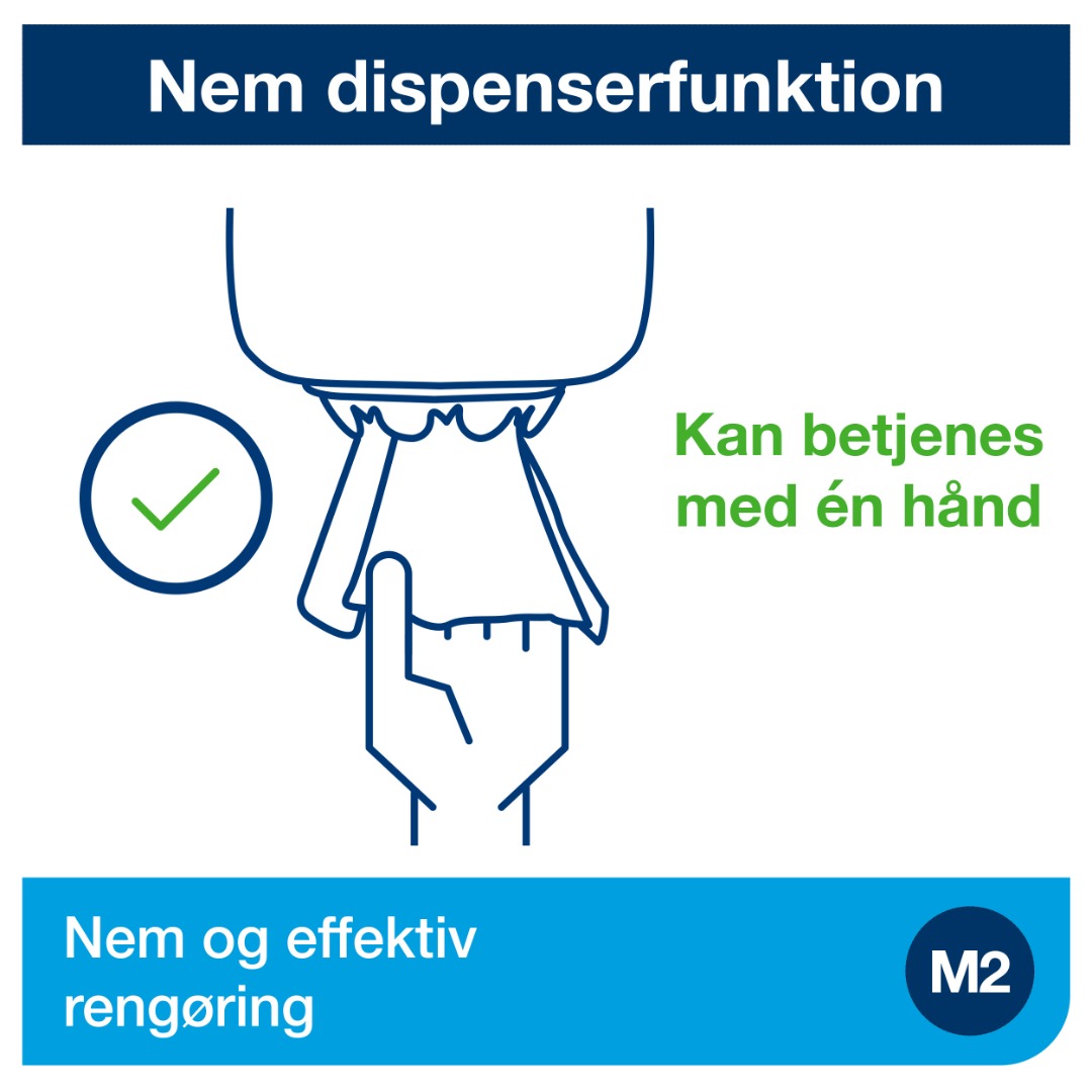 Tork M2, Aftørringsrulle Dispenser, Centerrulle, Hvid