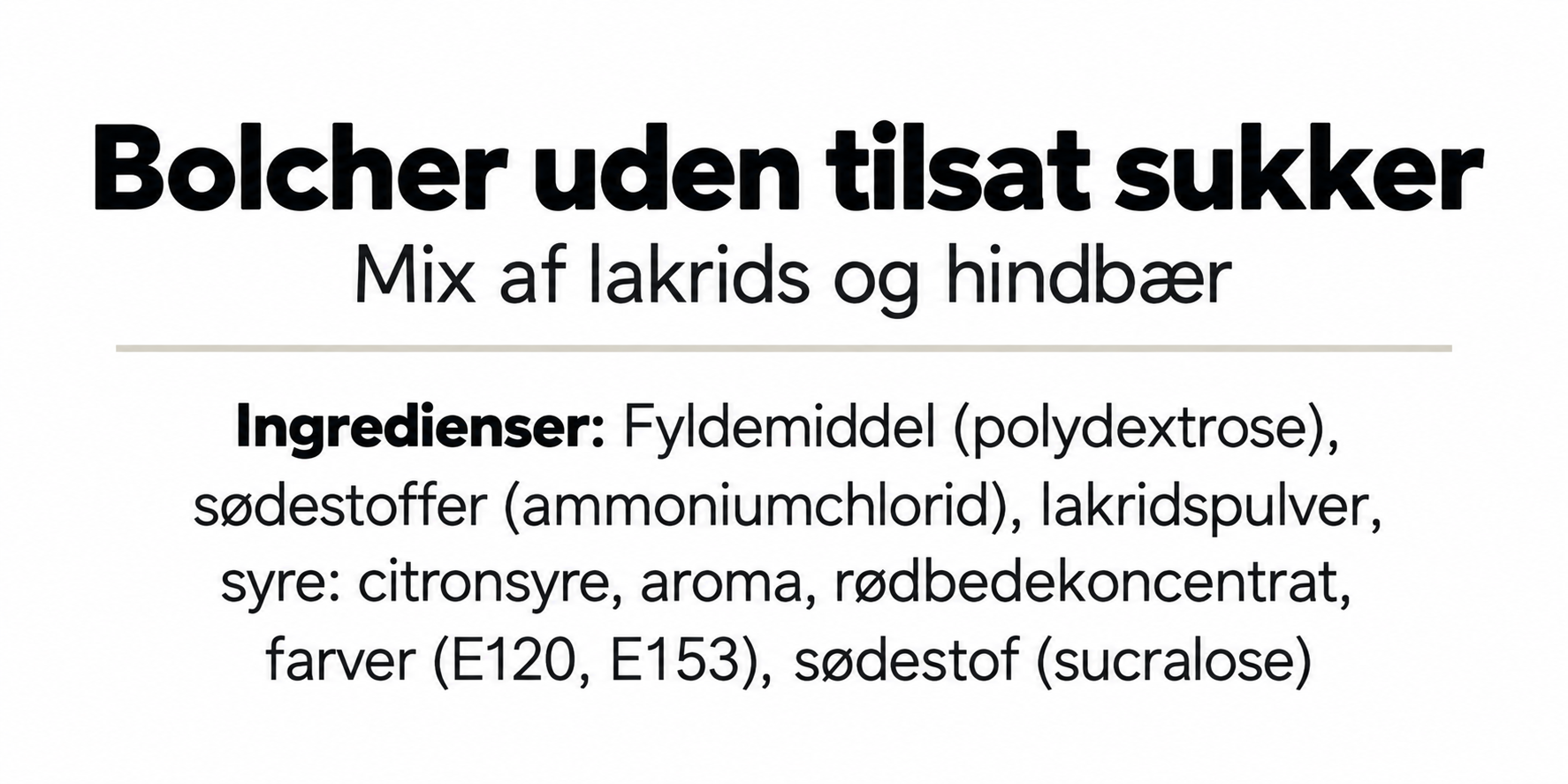 Bolcher, sukkerfri, 1000 g. 