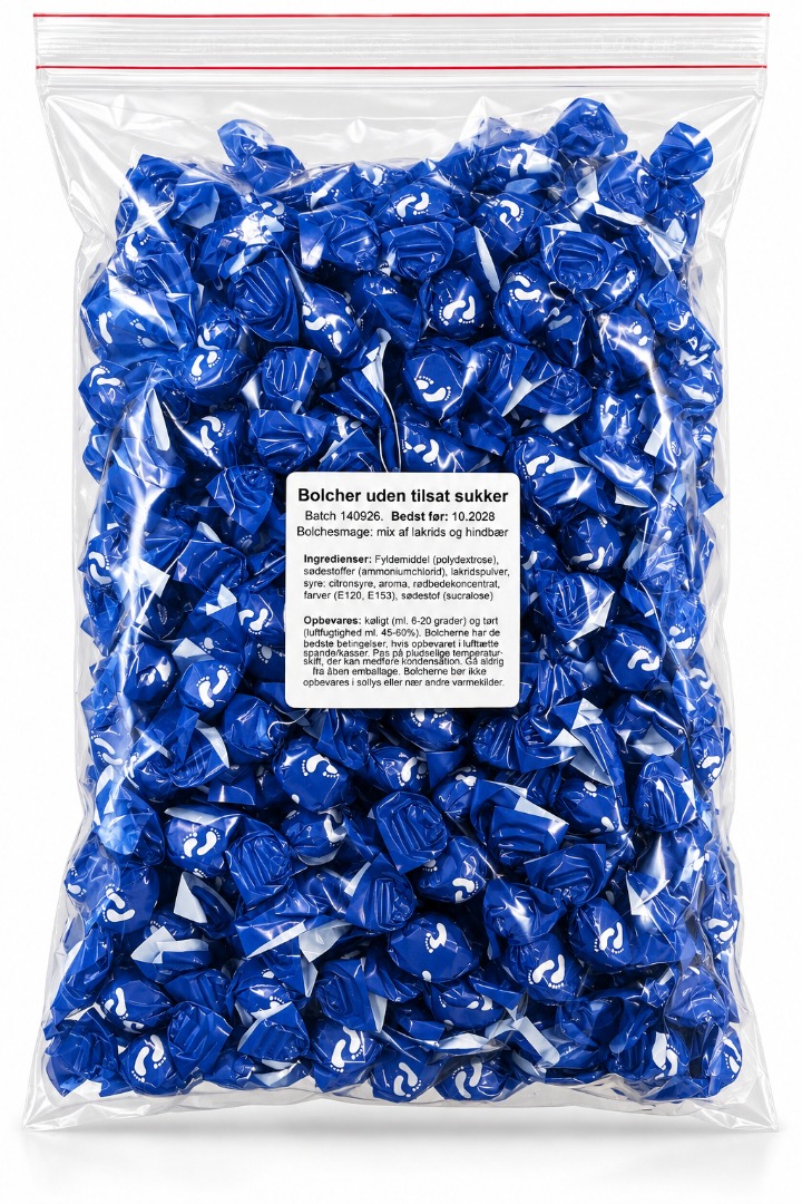 Bolcher, sukkerfri, 1000 g. 